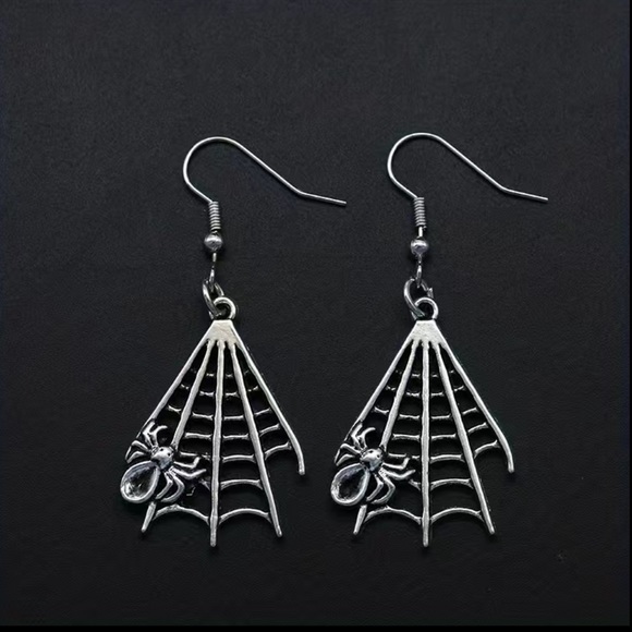 Spiderweb Dangle Earrings - Picture 3 of 6